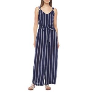 Derek Heart Navy Striped Jumpsuit